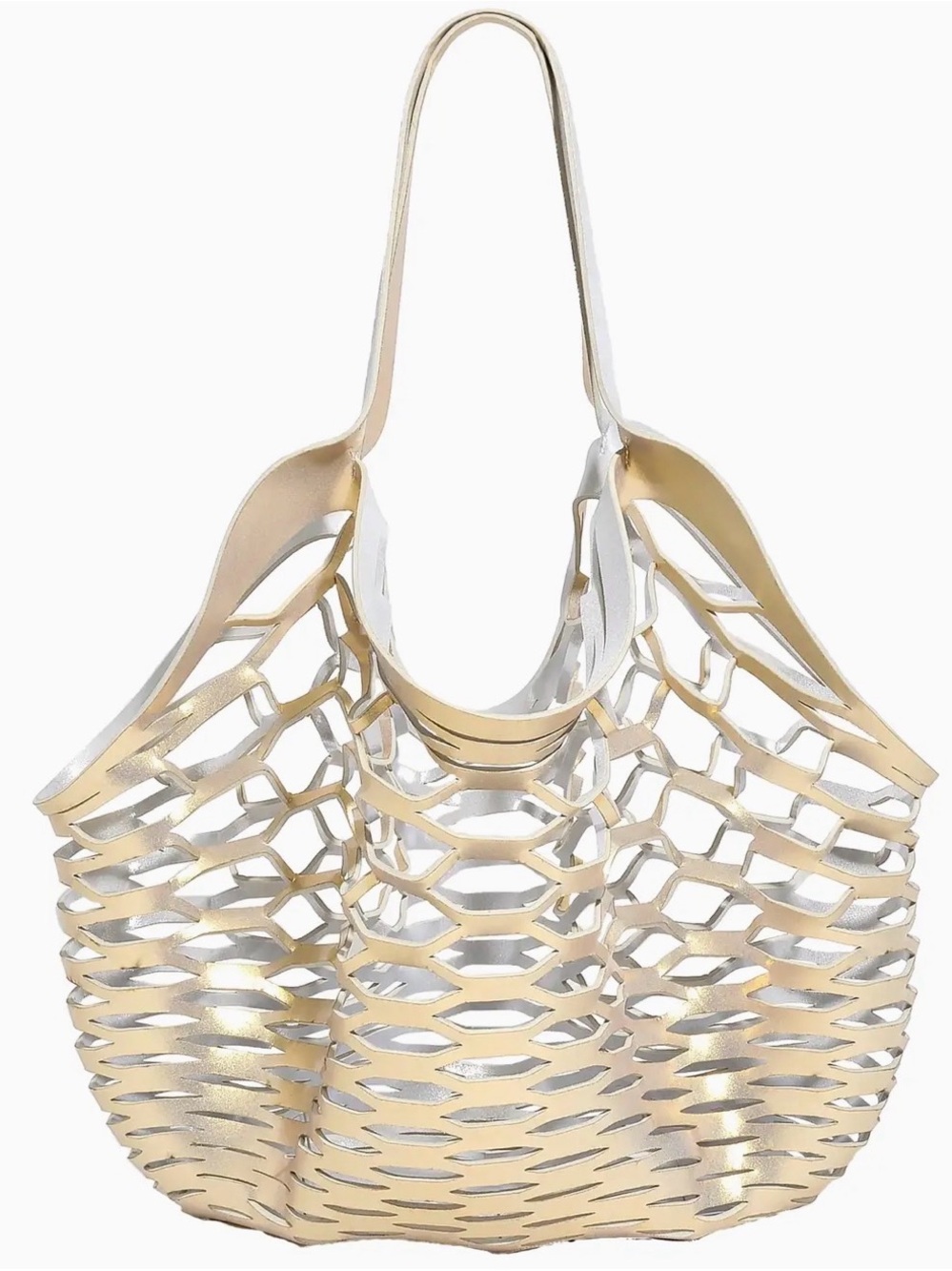 WHOLESALE WHITE GOLD/PLATINUM
- FISHERMANS TOTE BAG- Women BRAND NEW - Picture 2 of 10